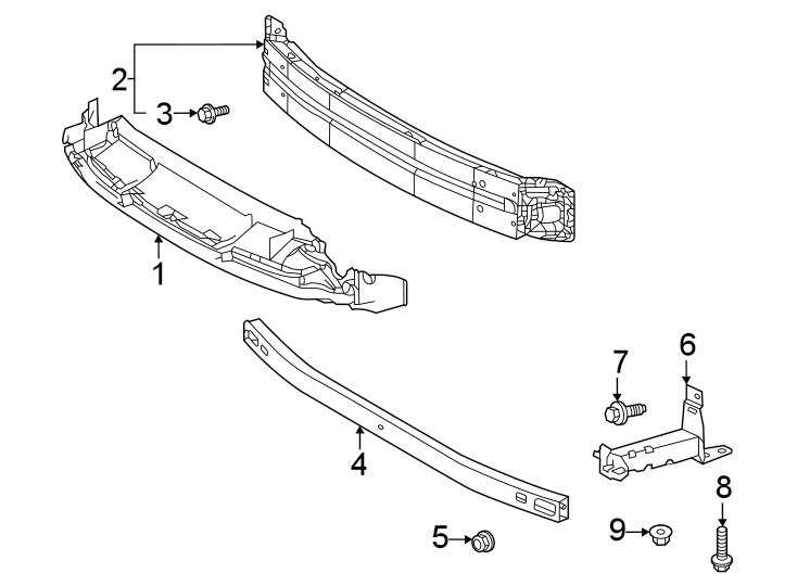 Diagram Front bumper & grille. Bumper & components. for your 2021 Toyota Venza  XLE Sport Utility 