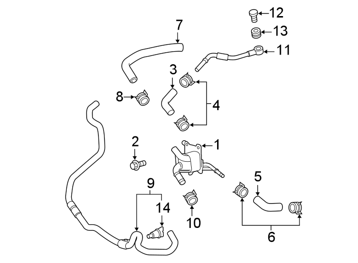 Diagram TRANS oil cooler. for your 1994 Toyota Corolla  Base Sedan 