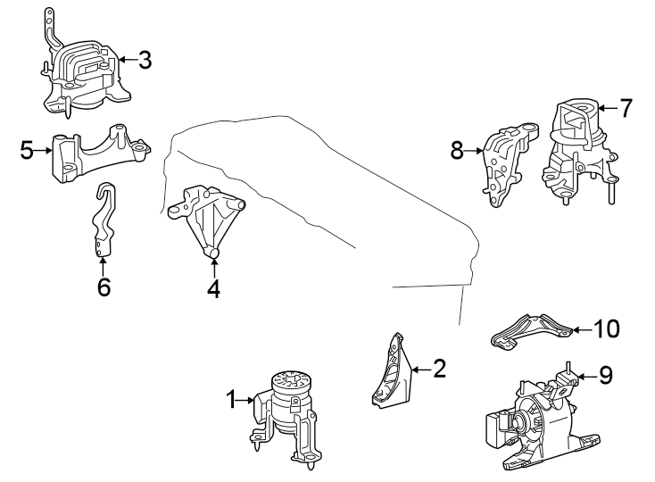 Diagram Engine / transaxle. Engine & TRANS mounting. for your 2009 Toyota Sequoia   