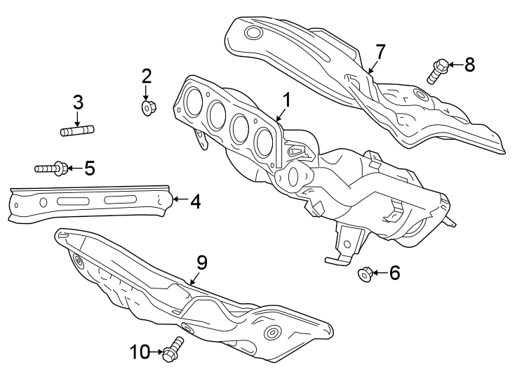 Diagram Exhaust system. Manifold. for your 2007 Toyota Tundra 4.7L V8 A/T 4WD SR5 Extended Cab Pickup Fleetside 