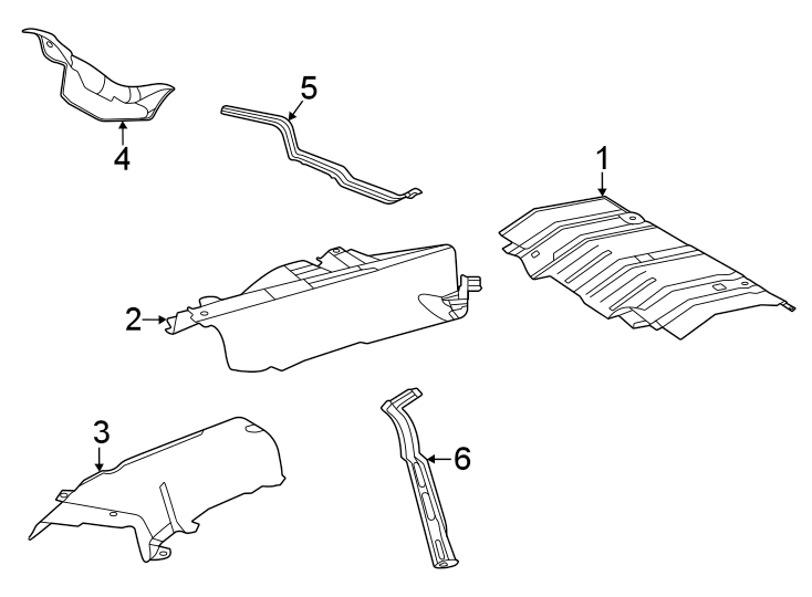 Diagram Exhaust system. Heat & sound insulators. for your 2021 Toyota Camry   