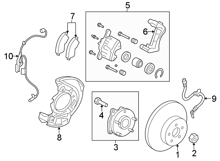 Diagram Front suspension. Brake components. for your Toyota