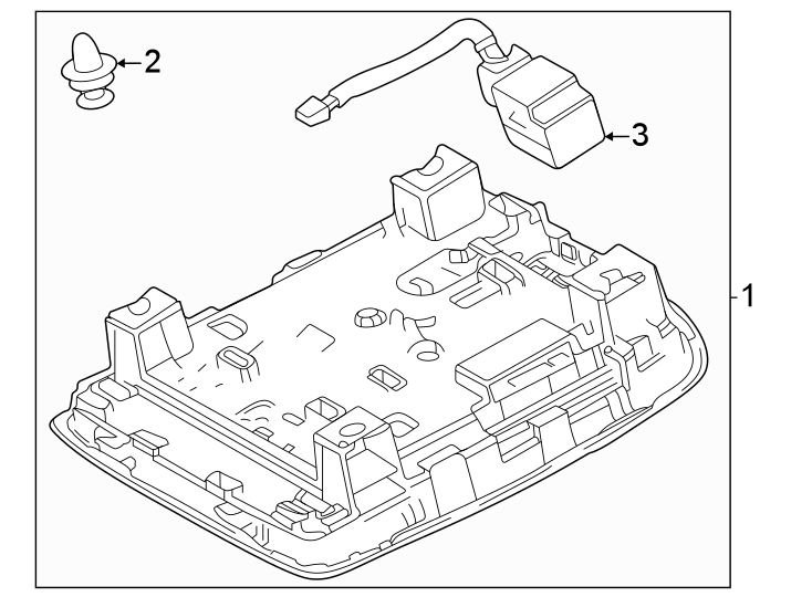 Diagram Overhead console. for your 2018 Toyota Tundra 4.6L V8 A/T RWD SR Extended Cab Pickup Fleetside 