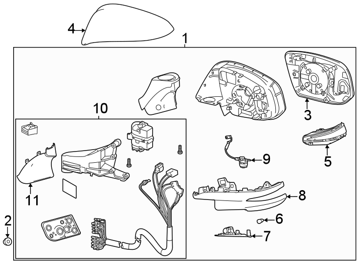 Diagram Front door. Outside mirrors. for your 2005 Toyota Camry   