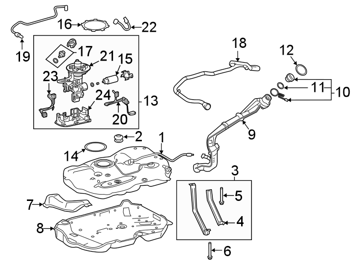 Diagram Fuel system components. for your 2006 Toyota Tundra 4.7L V8 A/T RWD SR5 Extended Cab Pickup Stepside 