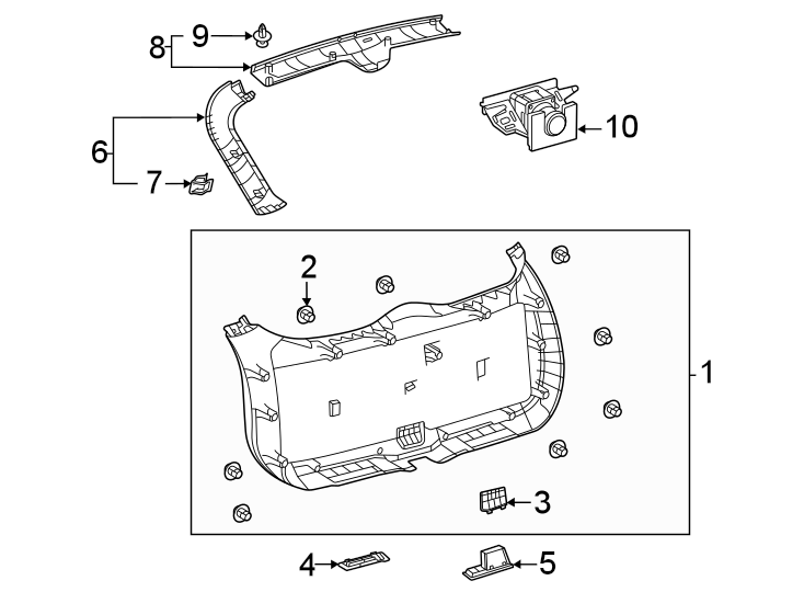 Diagram Lift gate. Interior trim. for your 2018 Toyota Tundra 4.6L V8 A/T RWD SR Extended Cab Pickup Fleetside 