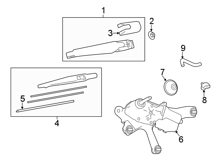 Diagram Lift gate. Wiper & washer components. for your 2014 Toyota Yaris   