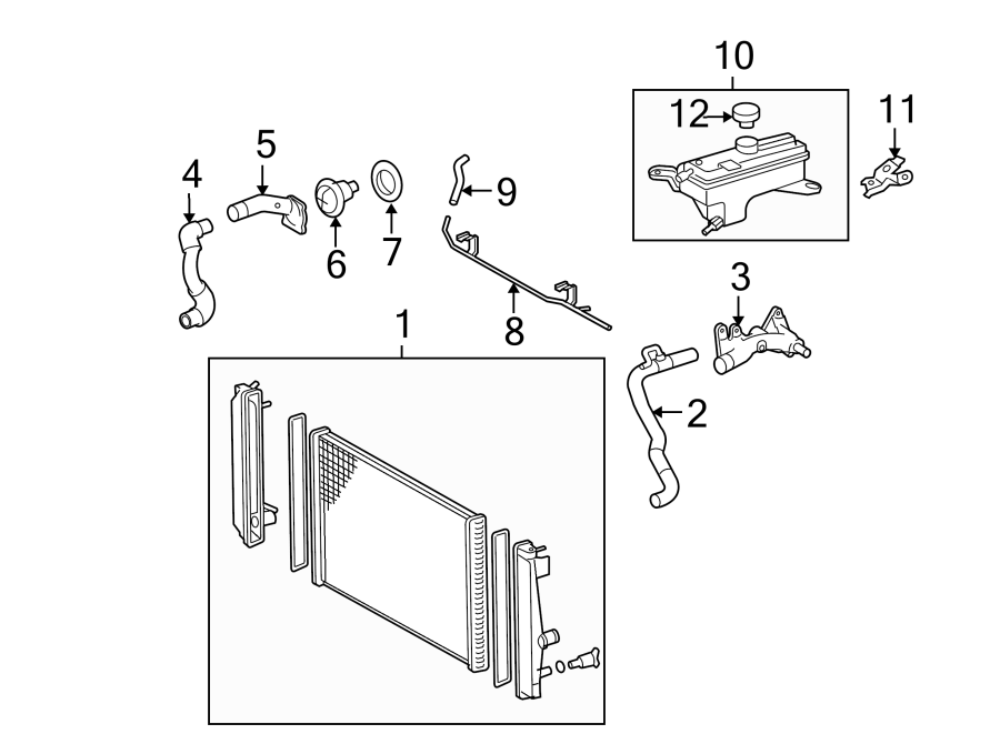 Diagram RADIATOR & COMPONENTS. for your 2007 Toyota RAV4  Base Sport Utility 