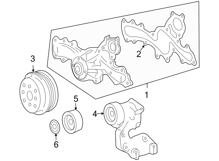 Diagram WATER PUMP. for your 2011 Toyota Tundra 5.7L i-Force V8 A/T RWD SR5 Extended Cab Pickup Fleetside 