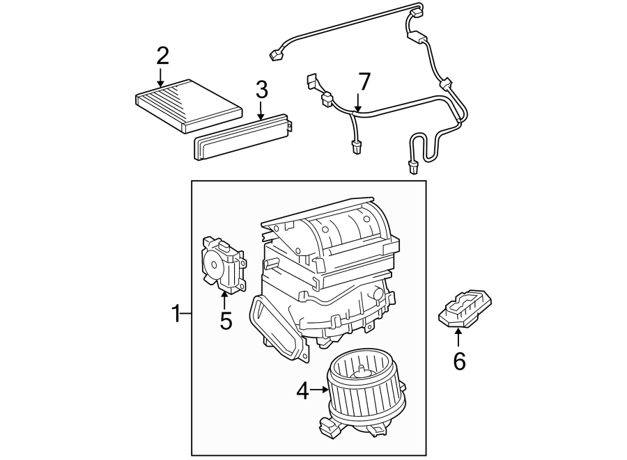 Diagram AIR CONDITIONER & HEATER. BLOWER MOTOR & FAN. for your 2020 Toyota Prius Prime   