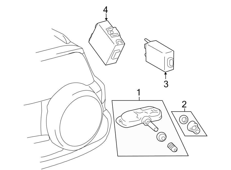 Diagram Trunk lid. Tire pressure monitor components. for your 2015 Toyota Land Cruiser   