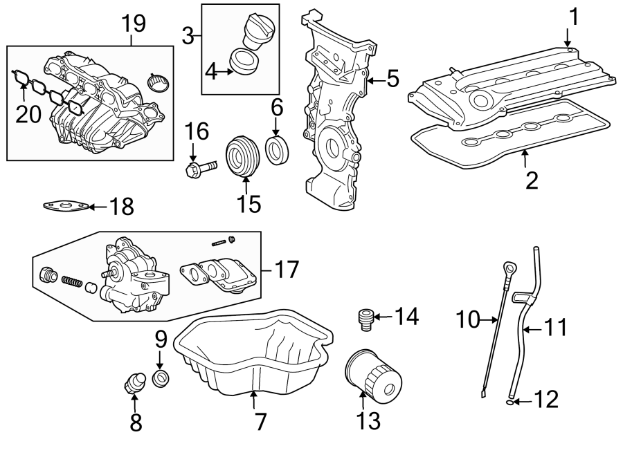 Diagram ENGINE / TRANSAXLE. ENGINE PARTS. for your Toyota