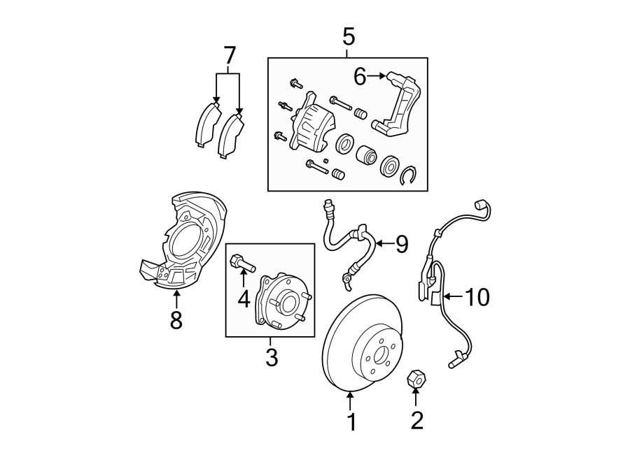 Diagram FRONT SUSPENSION. BRAKE COMPONENTS. for your 2020 Toyota Corolla   