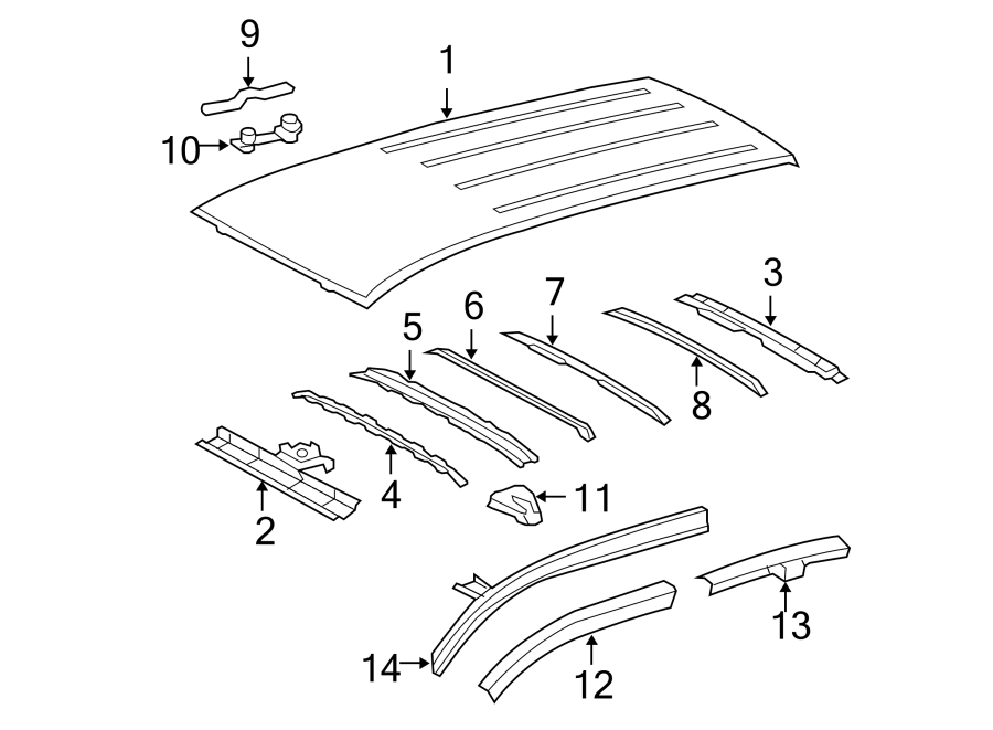 Diagram ROOF & COMPONENTS. for your Toyota RAV4  