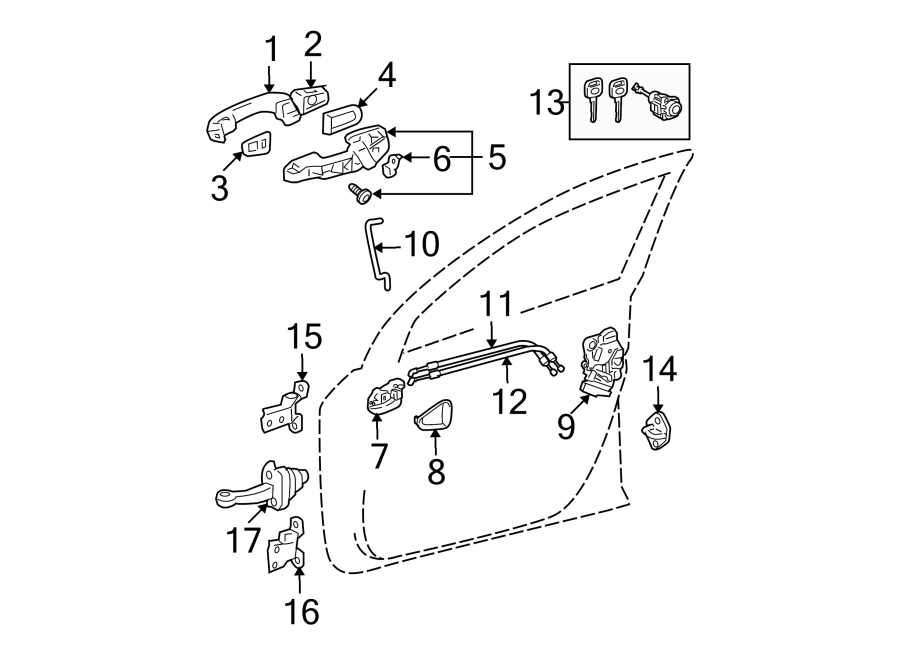 Diagram FRONT DOOR. LOCK & HARDWARE. for your 2012 Toyota RAV4   