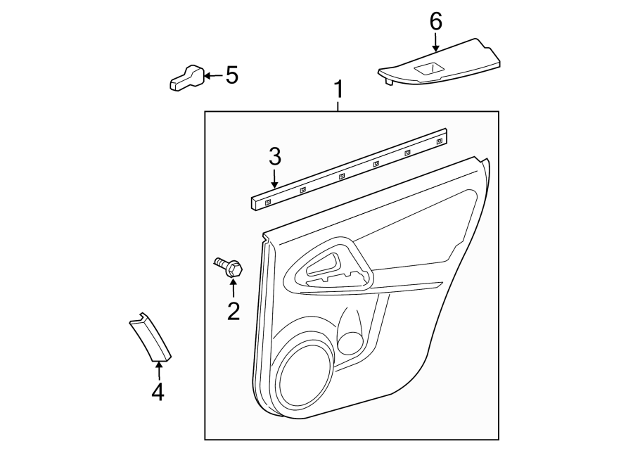 Diagram REAR DOOR. INTERIOR TRIM. for your 2023 Toyota Tundra  Platinum Crew Cab Pickup Fleetside 