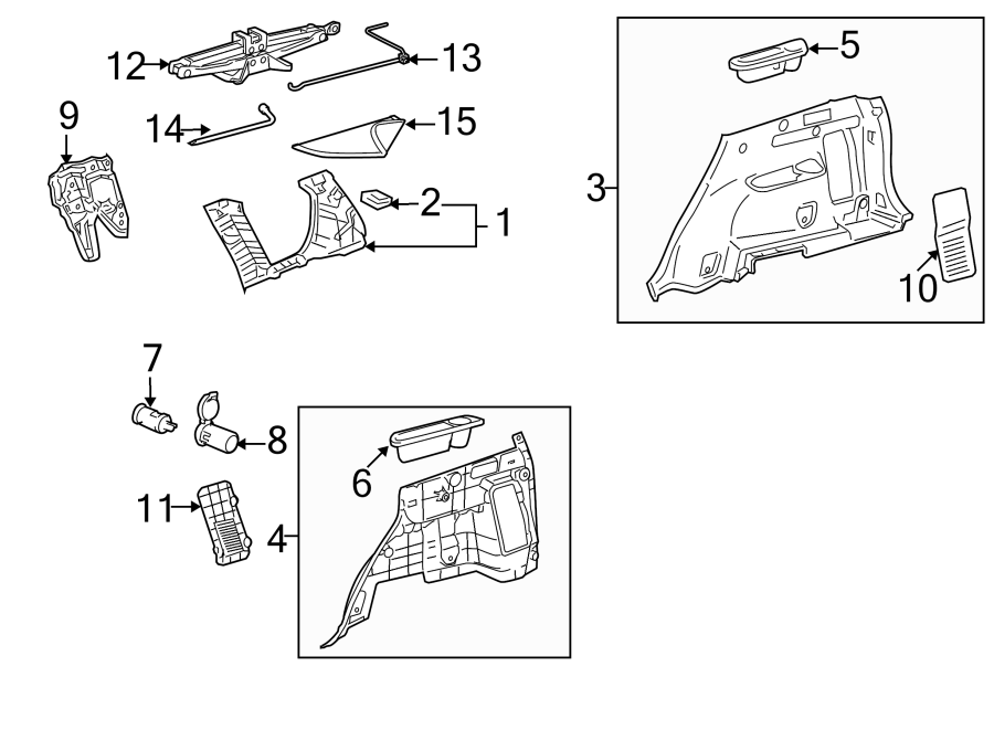 Diagram QUARTER PANEL. INTERIOR TRIM. for your 2012 Toyota Tacoma   