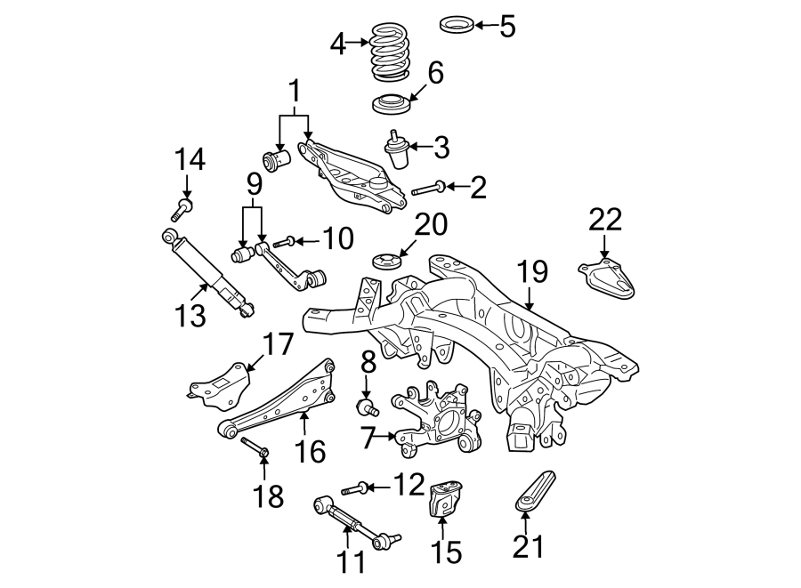 Diagram REAR SUSPENSION. SUSPENSION COMPONENTS. for your Toyota