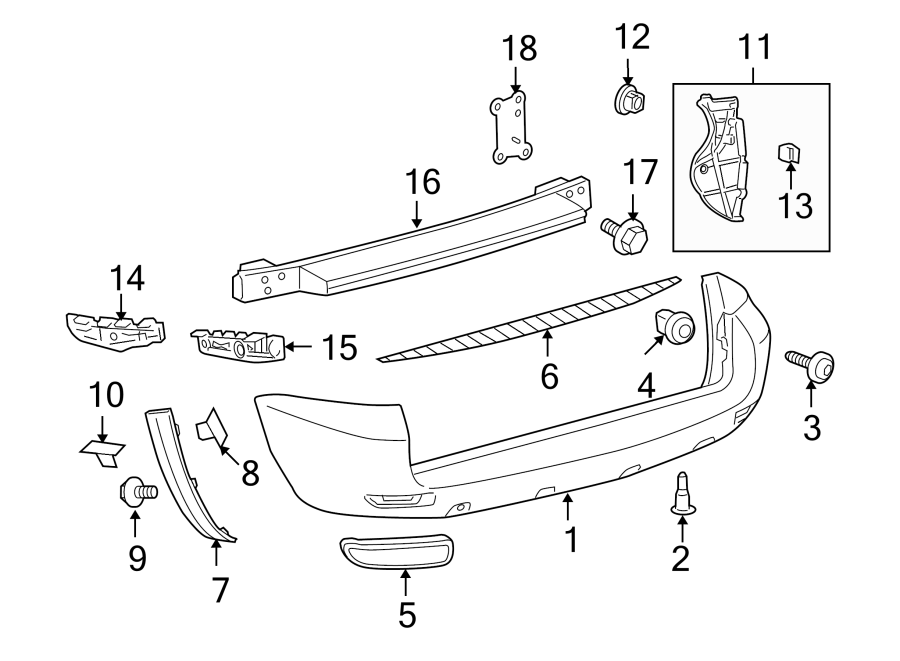 Diagram REAR BUMPER. BUMPER & COMPONENTS. for your 2017 Toyota Sienna 3.5L V6 A/T FWD Limited Mini Passenger Van 