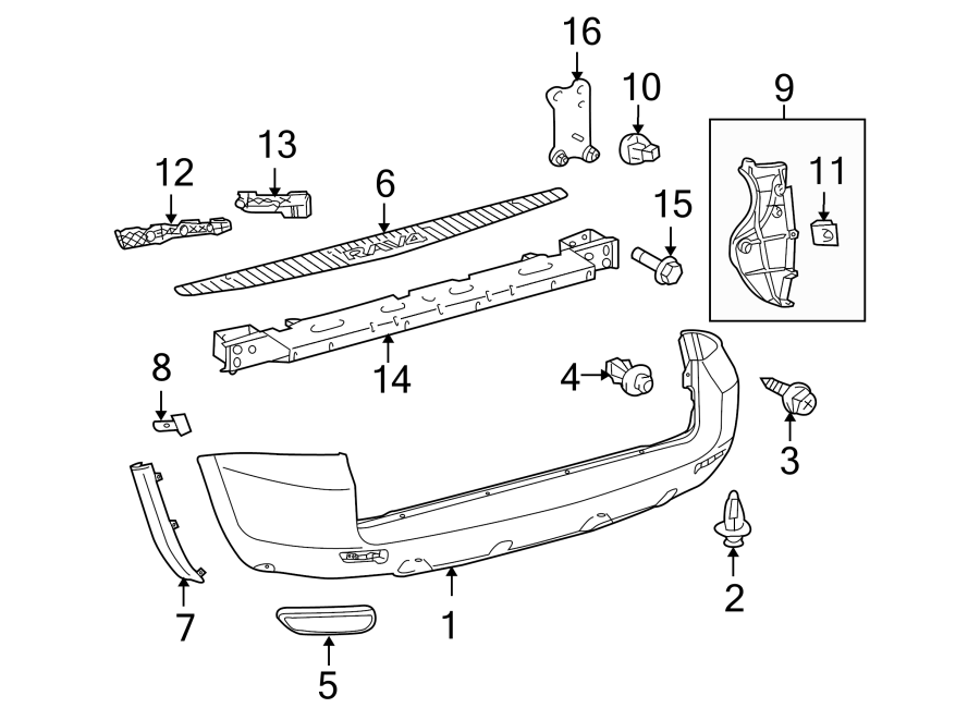 Diagram REAR BUMPER. BUMPER & COMPONENTS. for your Toyota Prius Prime  