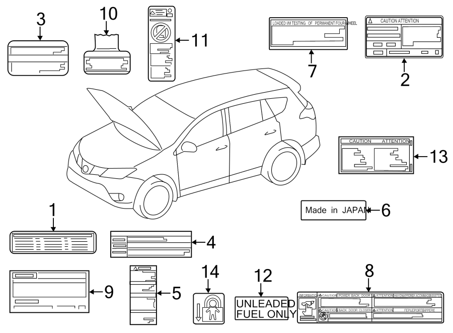 Diagram INFORMATION LABELS. for your 2008 Toyota Camry  XLE SEDAN 