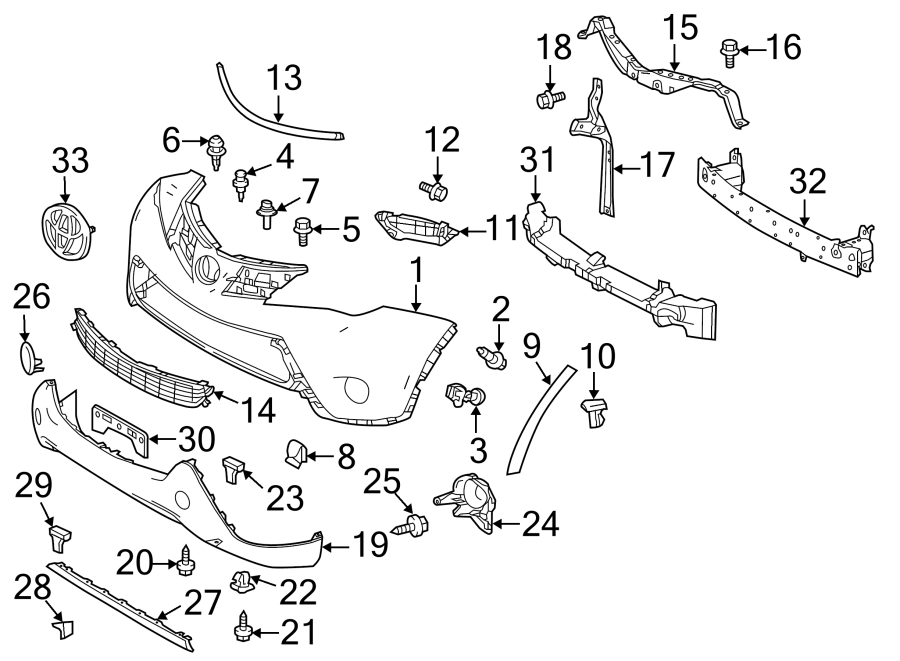 Diagram FRONT BUMPER & GRILLE. BUMPER & COMPONENTS. for your 1990 Toyota Corolla   