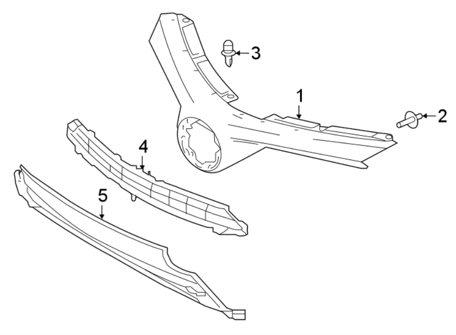 Diagram FRONT BUMPER & GRILLE. GRILLE & COMPONENTS. for your 2022 Toyota Prius Prime   