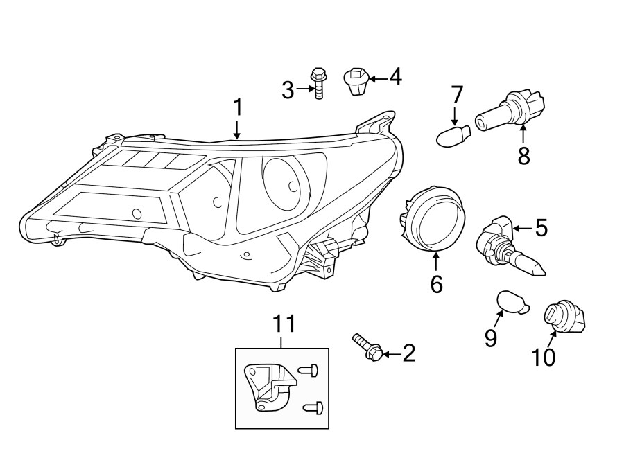 Diagram FRONT LAMPS. HEADLAMP COMPONENTS. for your 2004 Toyota Camry  XLE SEDAN 