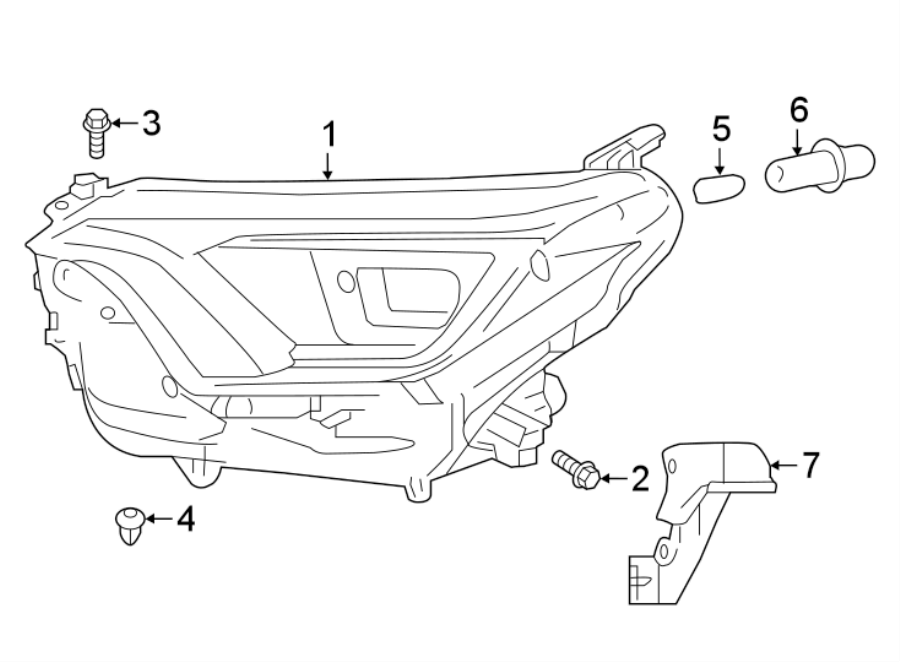 Diagram FRONT LAMPS. HEADLAMP COMPONENTS. for your 2019 Toyota Prius Prime  Plus Hatchback 