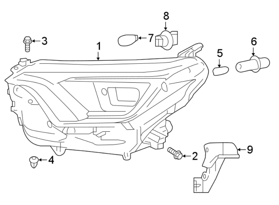 Diagram FRONT LAMPS. HEADLAMP COMPONENTS. for your 2017 Toyota Avalon   