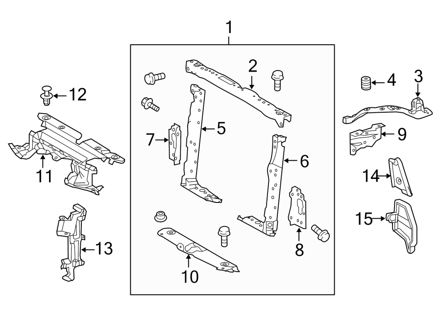 Diagram RADIATOR SUPPORT. for your 2017 Toyota RAV4 2.5L A/T FWD Platinum Sport Utility 