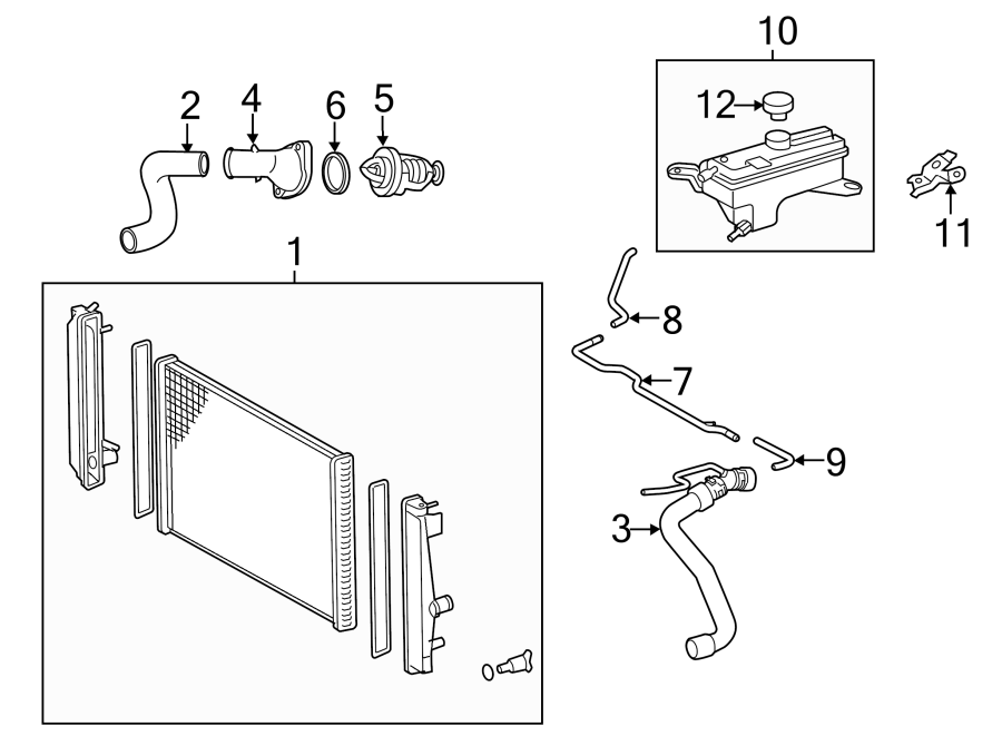 Diagram RADIATOR & COMPONENTS. for your 2011 Toyota Sequoia   