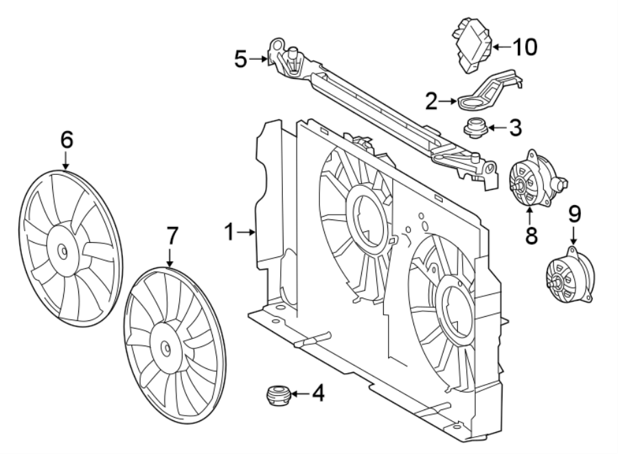 Diagram Cooling fan. for your 2012 Toyota Tacoma  Base Standard Cab Pickup Fleetside 