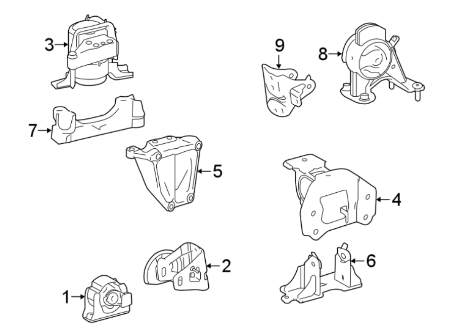 Diagram ENGINE / TRANSAXLE. ENGINE & TRANS MOUNTING. for your 2003 Toyota Prius   