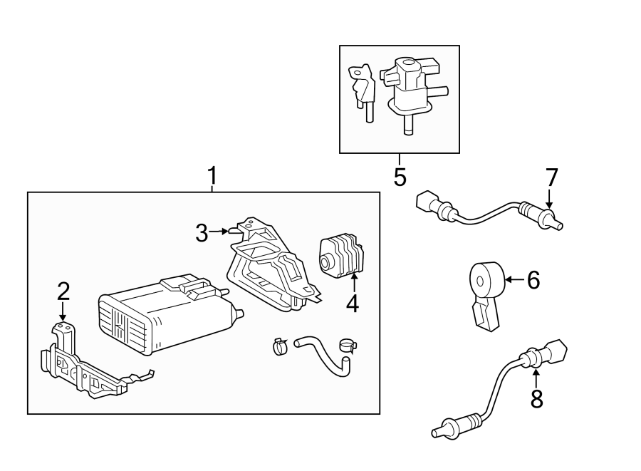 Diagram EMISSION SYSTEM. EMISSION COMPONENTS. for your 2013 Toyota Venza   