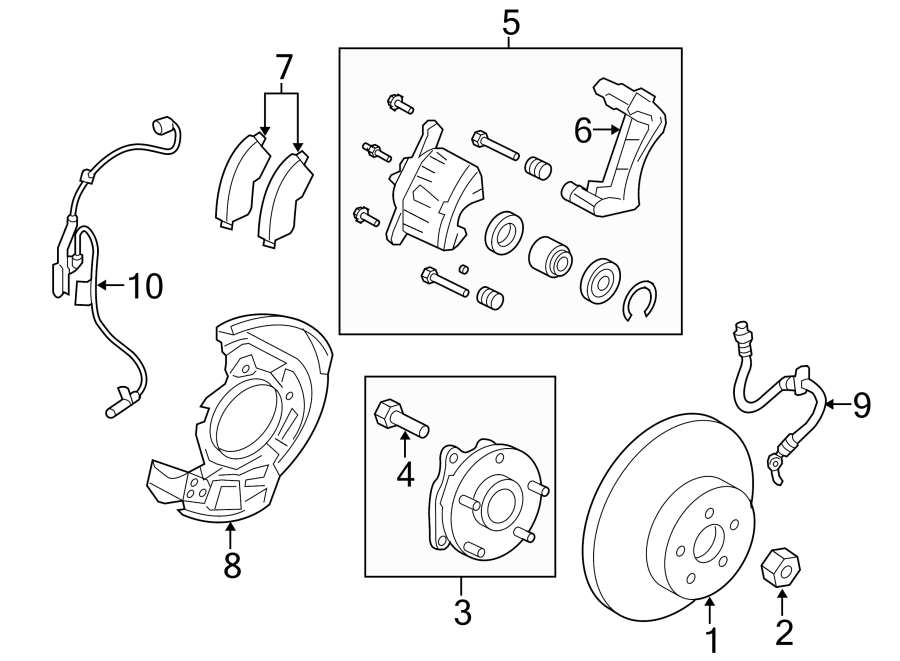 Diagram FRONT SUSPENSION. BRAKE COMPONENTS. for your 2015 Toyota RAV4   