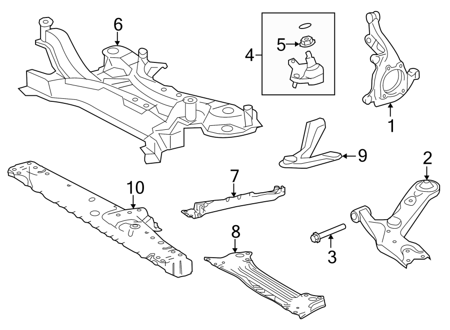 Diagram FRONT SUSPENSION. SUSPENSION COMPONENTS. for your 2012 Toyota Prius v  Three Wagon 