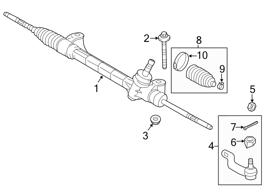 Diagram STEERING GEAR & LINKAGE. for your 2010 Toyota Matrix   