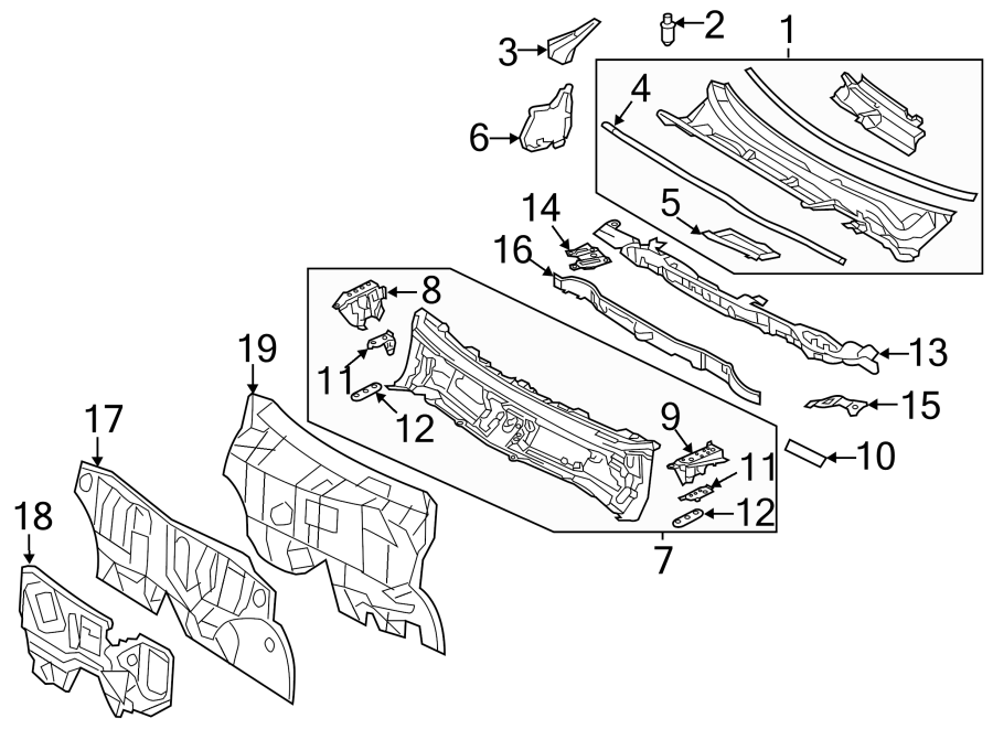 Diagram COWL. for your 2015 Toyota Venza   