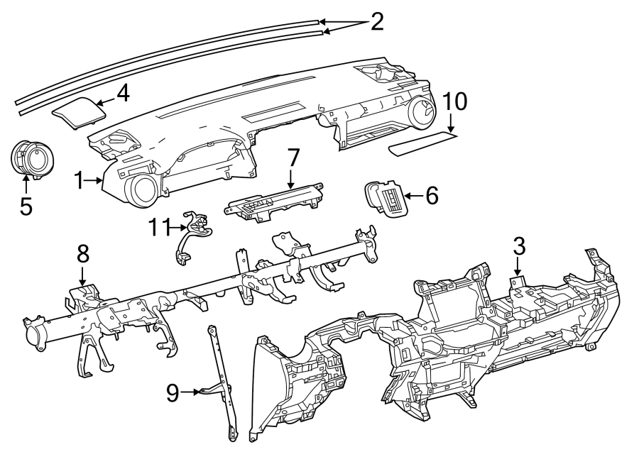 Diagram INSTRUMENT PANEL. for your Toyota