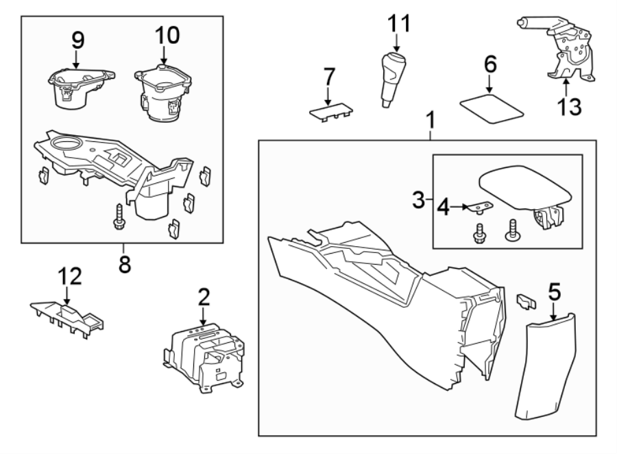 Diagram CONSOLE. for your 1999 Toyota Camry   