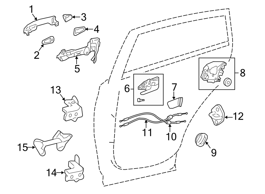 Diagram REAR DOOR. LOCK & HARDWARE. for your 2021 Toyota Venza   