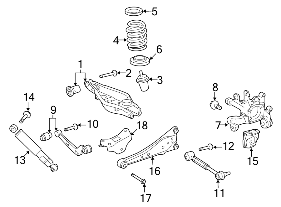 Diagram REAR SUSPENSION. SUSPENSION COMPONENTS. for your Toyota