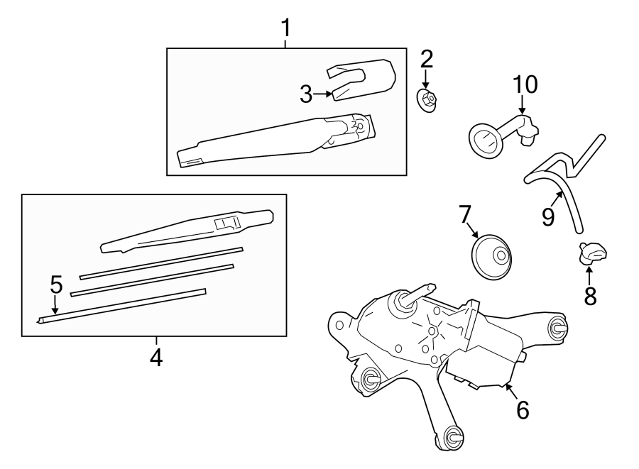 Diagram LIFT GATE. WIPER & WASHER COMPONENTS. for your 2021 Toyota Corolla  SE Apex Sedan 