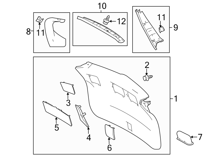 Diagram Lift gate. Interior trim. for your 1995 Toyota Camry   