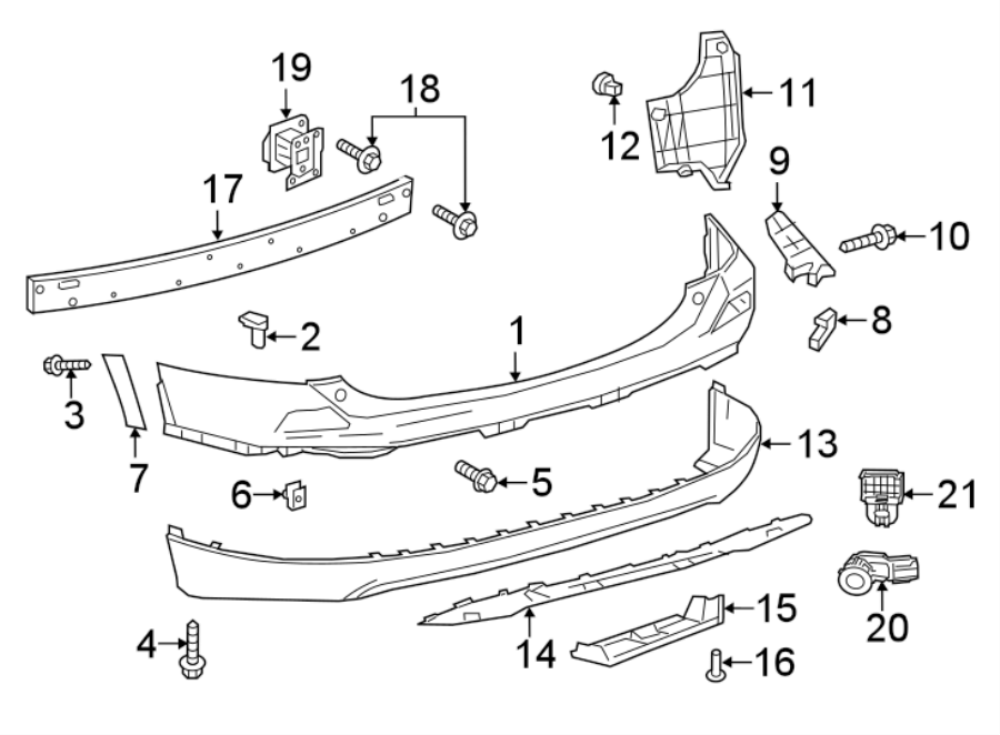 Diagram REAR BUMPER. BUMPER & COMPONENTS. for your Toyota Prius Prime  