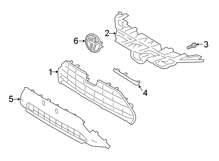 Diagram FRONT BUMPER & GRILLE. GRILLE & COMPONENTS. for your 2016 Toyota Avalon  Hybrid Limited Sedan 