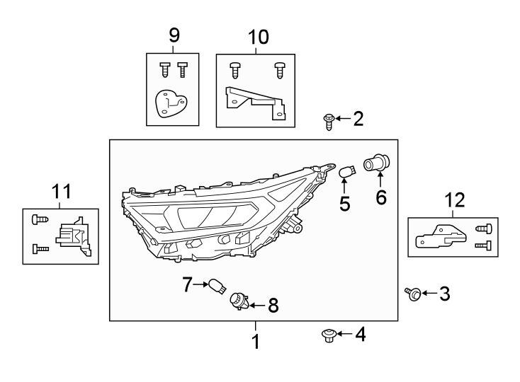 Diagram FRONT LAMPS. HEADLAMP COMPONENTS. for your 1994 Toyota 4Runner   