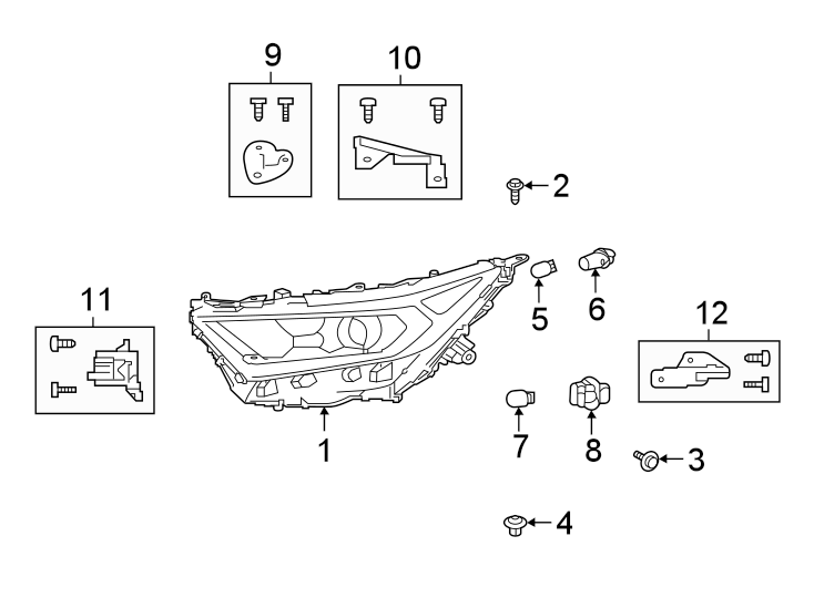 Diagram Front lamps. Headlamp components. for your 1994 Toyota 4Runner   