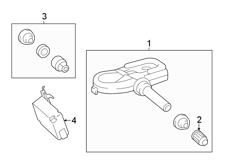 Diagram TIRE PRESSURE MONITOR COMPONENTS. for your Toyota